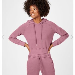 Sweaty Betty Gary Cropped Hooded Sweatshirt Rose
